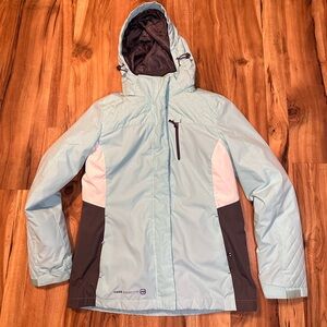 Free Country Women’s Insulated Hooded Ski Jacket Coat Small Light Blue